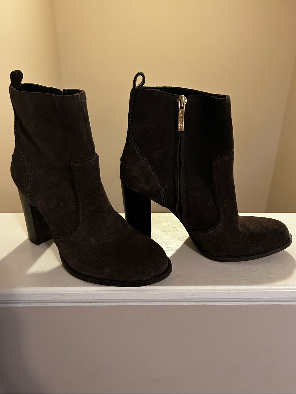 Nine West Brown Suede Ankle Booties | Women’s Size 6.5 | Like New